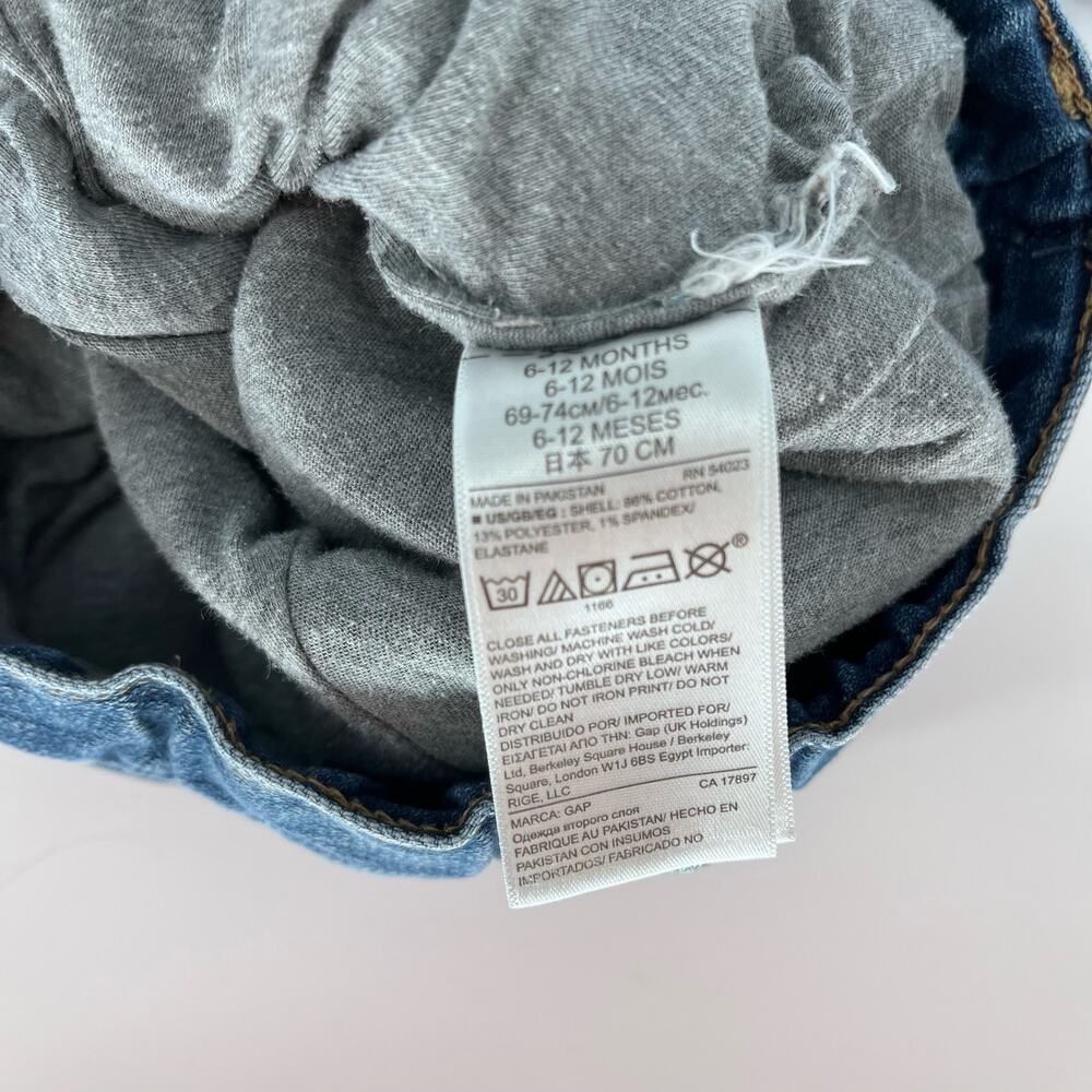 Baby Gap Jersey Lined Girlfriend Jeans 6-12 Months Medium Wash Adjustable - Picture 4 of 9
